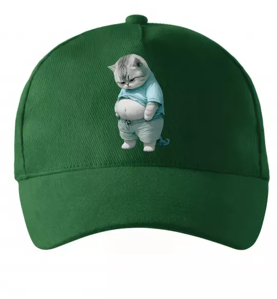 Кепка Кіт з животом Темно-зелений фото