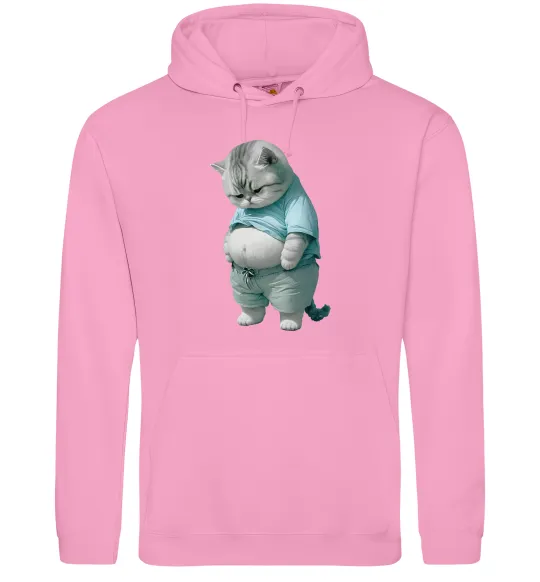 Мужская толстовка (худи) Кіт з животом Розовый фото