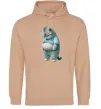 Мужская толстовка (худи) Кіт з животом Песочный фото