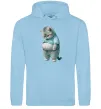 Женская толстовка (худи) Кіт з животом Голубой фото