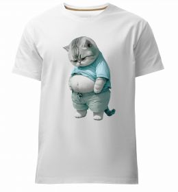 Чоловіча преміум футболка Кіт з животом