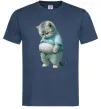 Мужская футболка Кіт з животом Темно-синий фото