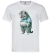 Мужская футболка Кіт з животом Белый фото