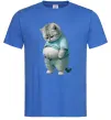 Мужская футболка Кіт з животом Ярко-синий фото