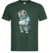 Мужская футболка Кіт з животом Темно-зеленый фото