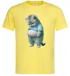 Мужская футболка Кіт з животом Лимонный фото