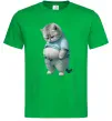 Мужская футболка Кіт з животом Зеленый фото