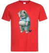 Мужская футболка Кіт з животом Красный фото