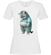 Жіноча футболка Кіт з животом Білий фото