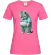 Жіноча футболка Кіт з животом Яскраво-рожевий фото
