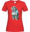 Жіноча футболка Кіт з животом Червоний фото