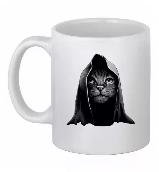 Чашка керамічна Кіт в капюшоні Білий фото