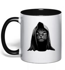 Чашка с цветной ручкой Кіт в капюшоні