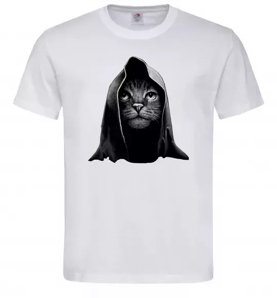 Чоловіча футболка Кіт в капюшоні Білий фото