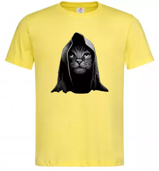 Чоловіча футболка Кіт в капюшоні Лимонний фото