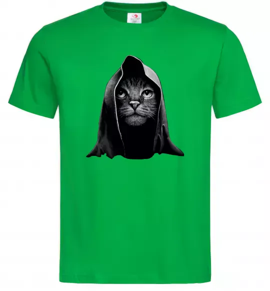 Чоловіча футболка Кіт в капюшоні Зелений фото