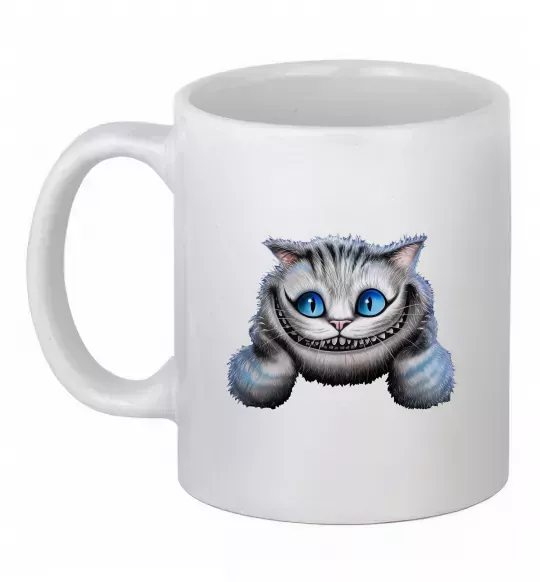 Чашка керамічна Чеширський кіт Білий фото