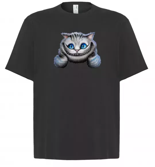Футболка Оверсайз Чеширський кіт Черный фото
