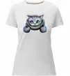Жіноча преміум футболка Чеширський кіт Білий фото