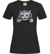 Жіноча футболка Чеширський кіт Чорний фото