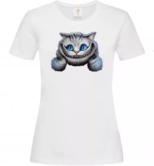 Жіноча футболка Чеширський кіт Білий фото
