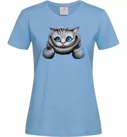 Жіноча футболка Чеширський кіт Блакитний фото