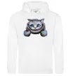 Чоловіча толстовка (худі) Чеширський кіт Білий фото