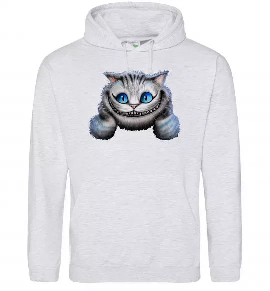Женская толстовка (худи) Чеширський кіт Серый меланж фото