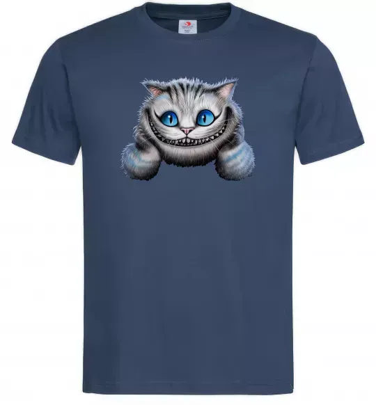 Мужская футболка Чеширський кіт Темно-синий фото