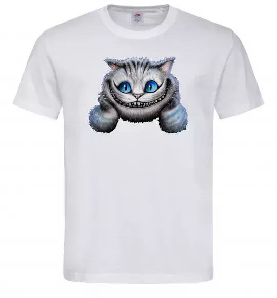 Мужская футболка Чеширський кіт Белый фото