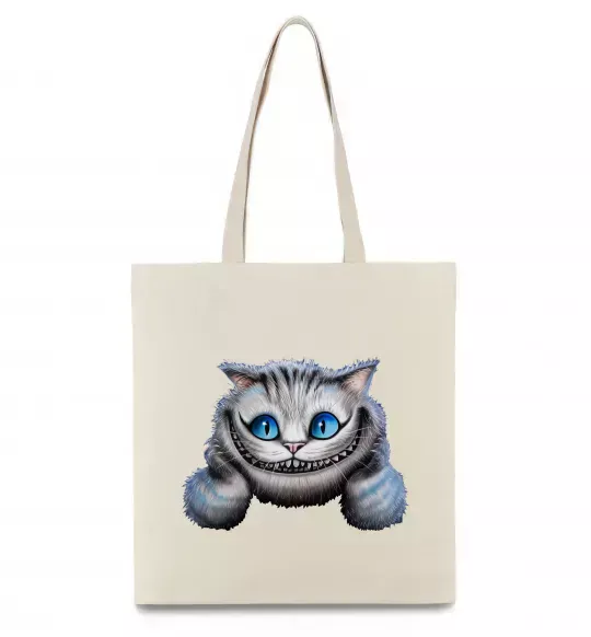 Эко-сумка Чеширський кіт Бежевый фото