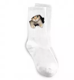 Носки Кіт крізь дірку Белый фото