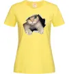 Жіноча футболка Кіт крізь дірку Лимонний фото