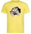Чоловіча футболка Кіт крізь дірку Лимонний фото