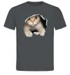 Чоловіча футболка Кіт крізь дірку Графіт фото