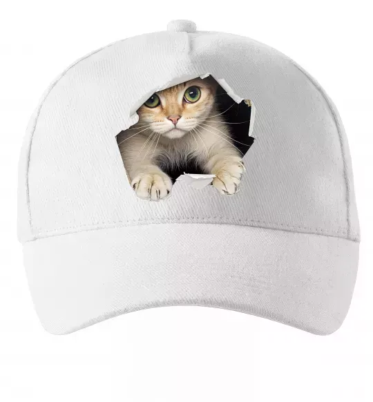 Кепка Кіт крізь дірку Белый фото