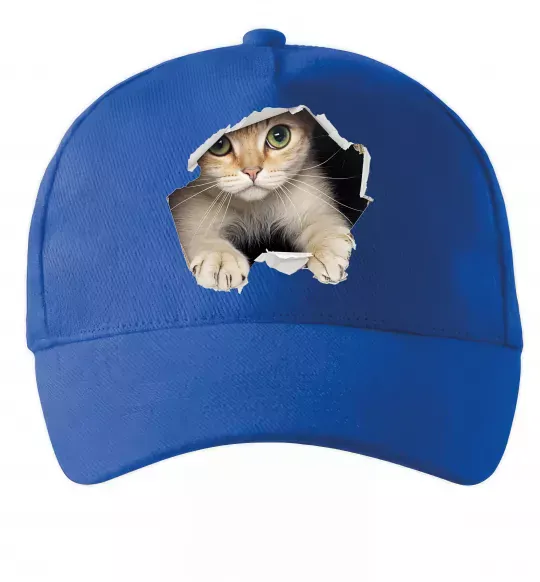 Кепка Кіт крізь дірку Ярко-синий фото