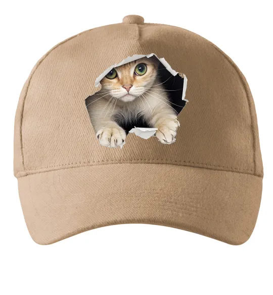 Кепка Кіт крізь дірку Песочный фото