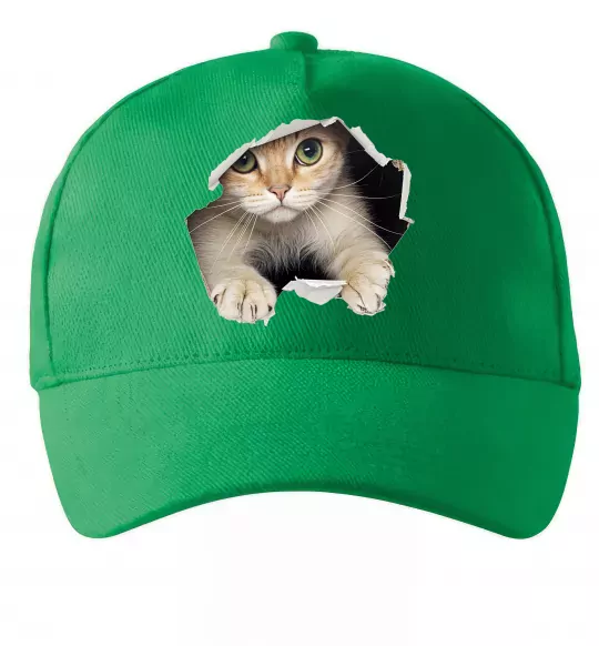 Кепка Кіт крізь дірку Зеленый фото