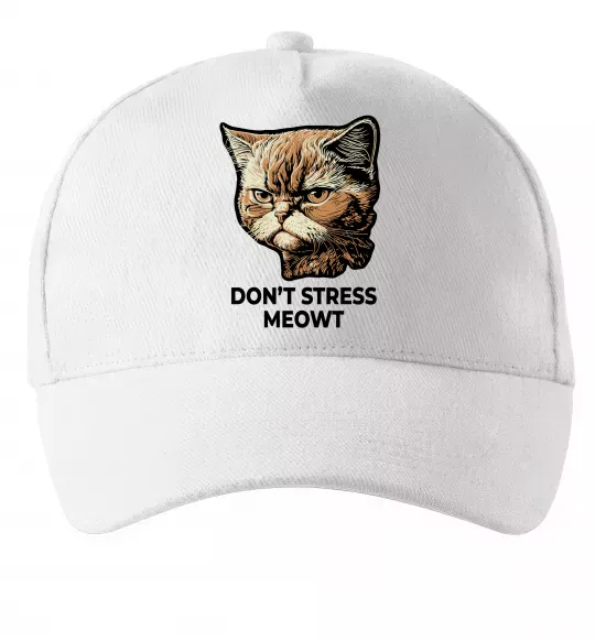 Кепка Don`t stress meowt Білий фото