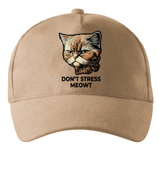 Кепка Don`t stress meowt Песочный фото