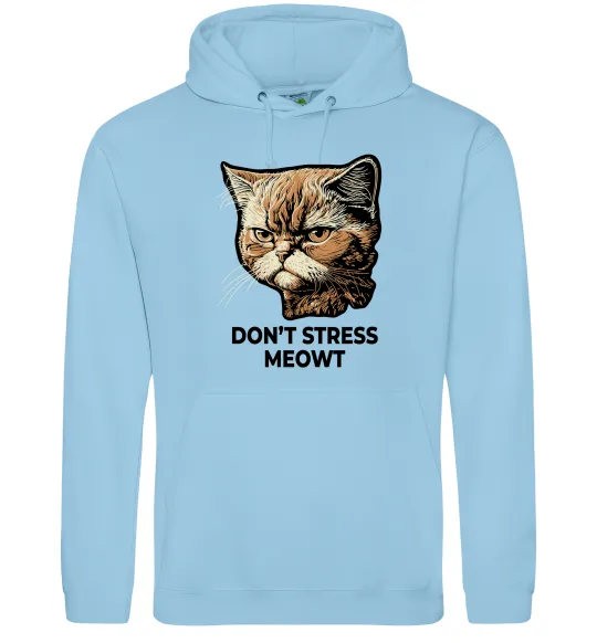 Жіноча толстовка (худі) Don`t stress meowt Блакитний фото