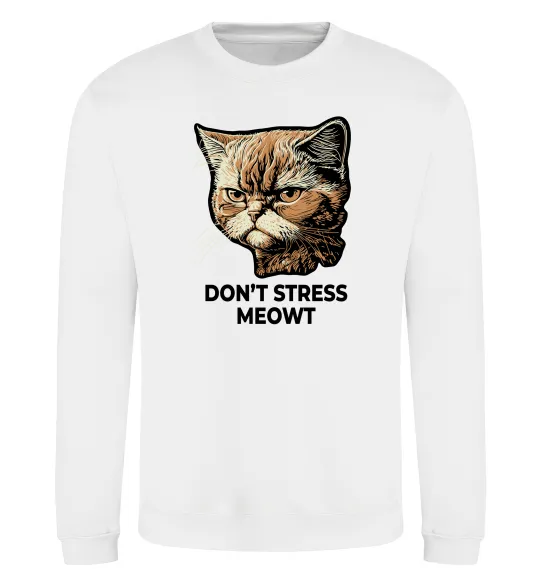 Свитшот Don`t stress meowt Белый фото