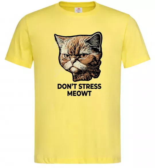 Чоловіча футболка Don`t stress meowt Лимонний фото