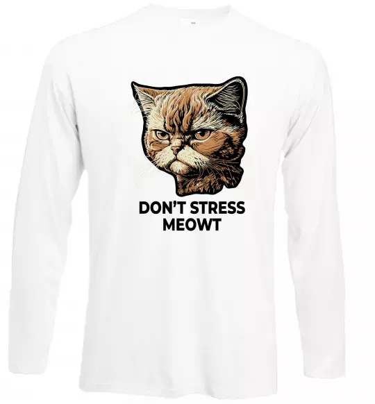 Лонгслів Don`t stress meowt Білий фото