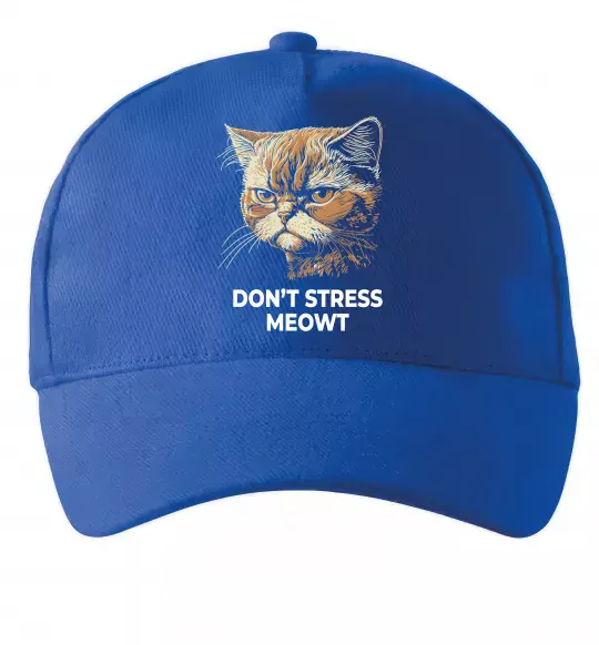 Кепка Don`t stress meowt Яскраво-синій фото