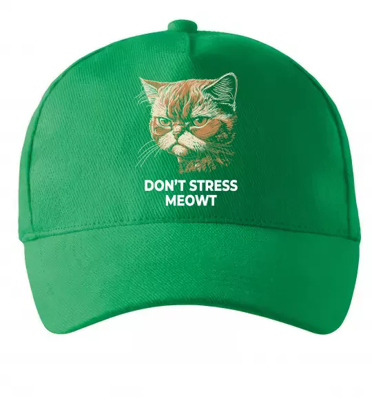 Кепка Don`t stress meowt Зелений фото