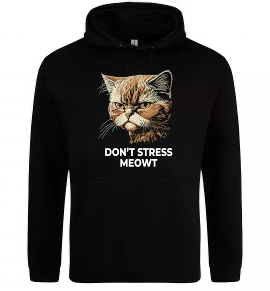 Жіноча толстовка (худі) Don`t stress meowt Чорний фото