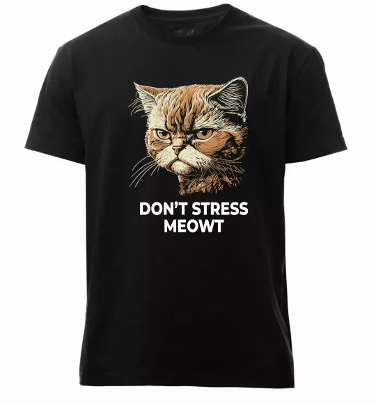 Мужская премиум футболка Don`t stress meowt Черный фото