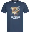 Чоловіча футболка Don`t stress meowt Темно-синій фото